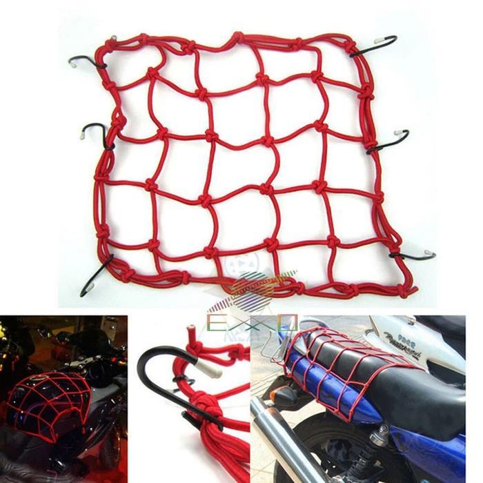 "New" Jaring Helm Tali Jaring Pengikat Helm Motor Pengait Barang Tas Dimotor