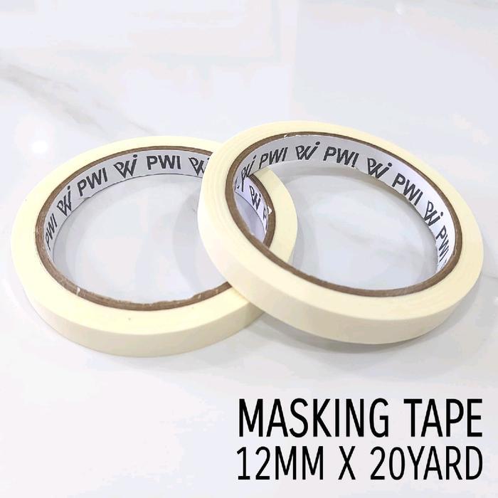 Solasi Kertas 12mm x 20yard Masking Tape plaster kertas