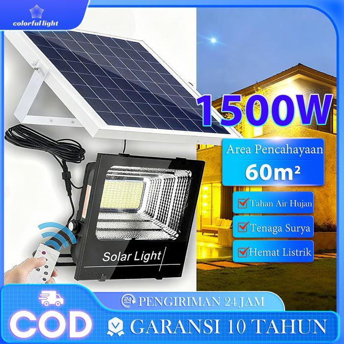 2000W Lampu surya luar ruangan, lampu sorot sel surya otomatis, lampu panel surya, tahan air IP67,
