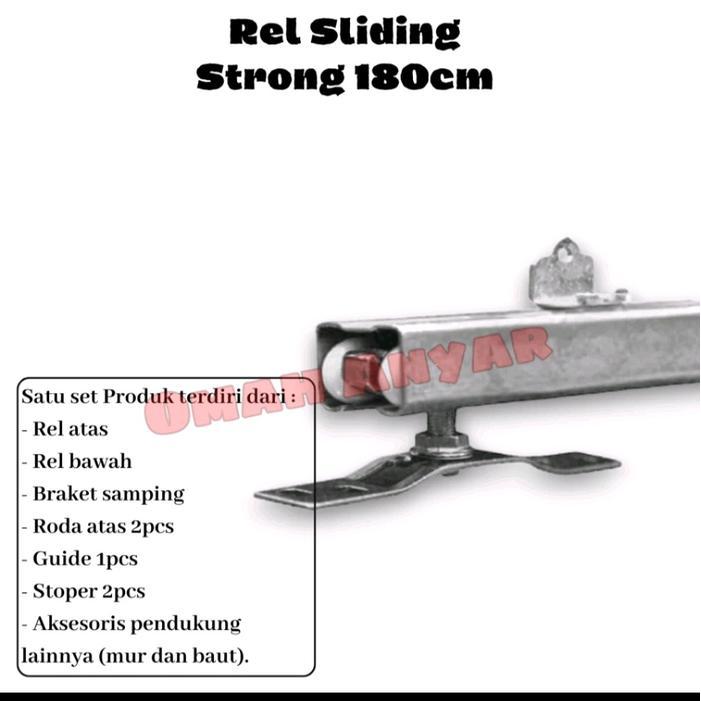 Rel Sliding / Rel Track / Rel Track Sliding untuk Pintu Kayu, Aluminium Atau Besi Merk STRONG