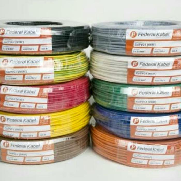 Kabel Federal Nyaf 2,5Mm Roll 100M Serabut 1X2.5 Mm Nyaf 2,5 Mm 2.5 Federal