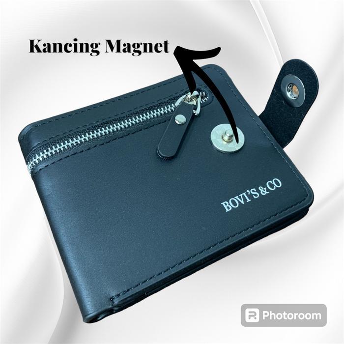 Dompet Pria Original Bovis Seleting Depan dan Kancing Magnit Model Keren Anak Muda Terbaru Kekinian