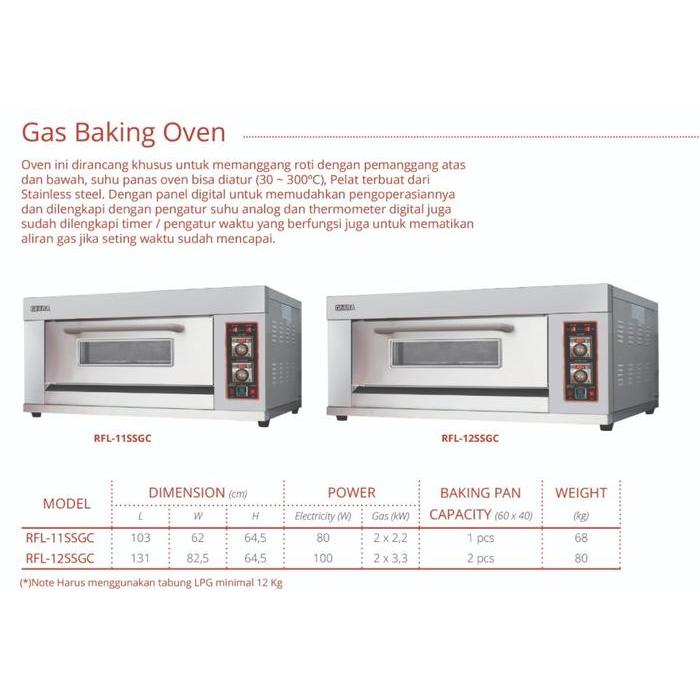 Premium Getra Gas Baking Oven Rfl-12Ss Oven Gas Pemanggang Roti Original