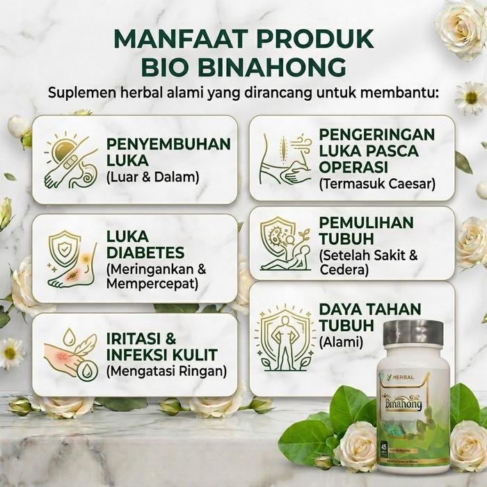 Bio Binahong Ekstrak Daun Binahong Kapsul Penyembuh Luka Pengering Luka Operasi Cepat Kering