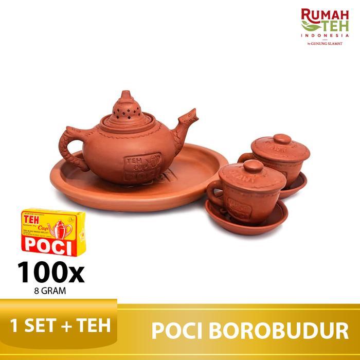Best Seller Set Poci Teh Tanah Liat Tipe Borobudur - Perangkat Minum Teh *Kurir Premium