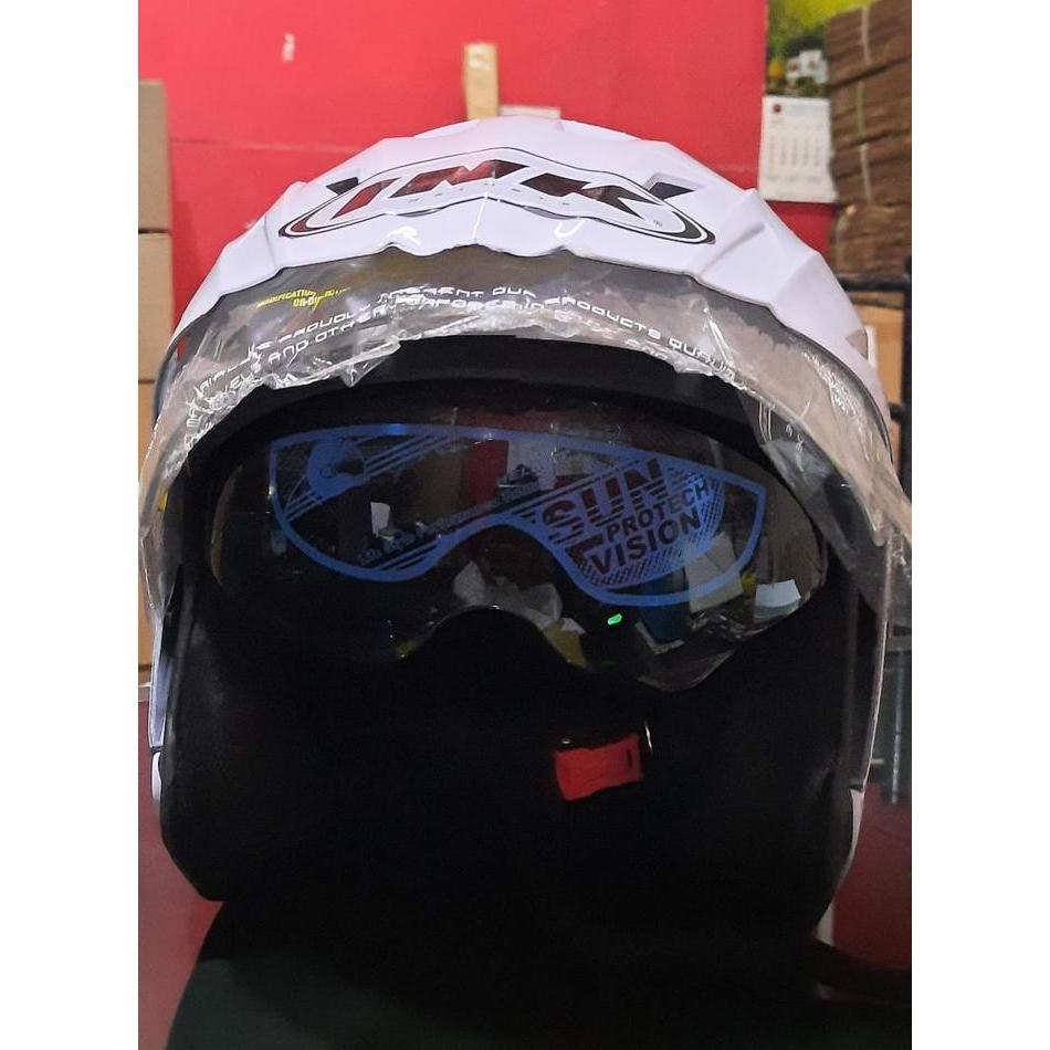 "New" Helm INK TERBARU Dobel Visor type T1 PUTIH