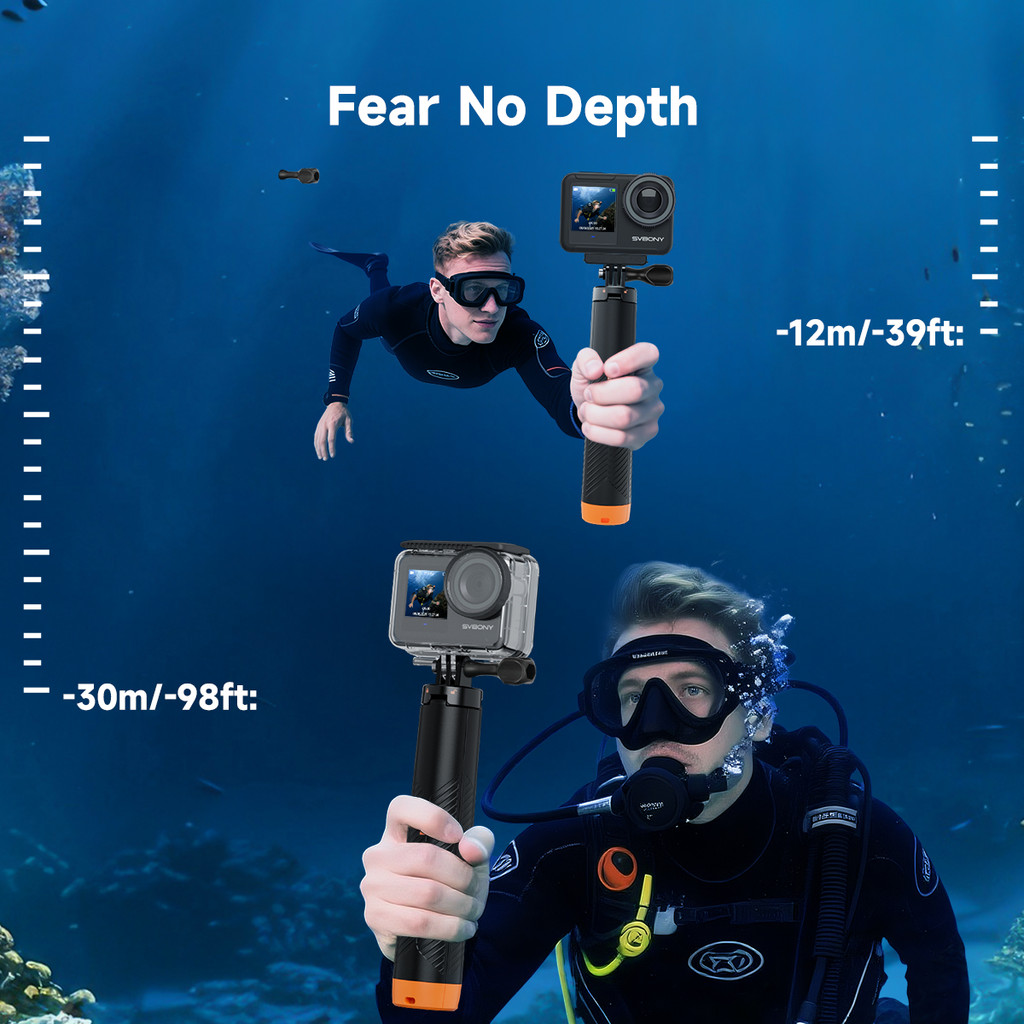 SVBONY SVGo3 Action Camera 4K30 Waterproof Dual LCD Screens Sports Camera with Quick Release Mount