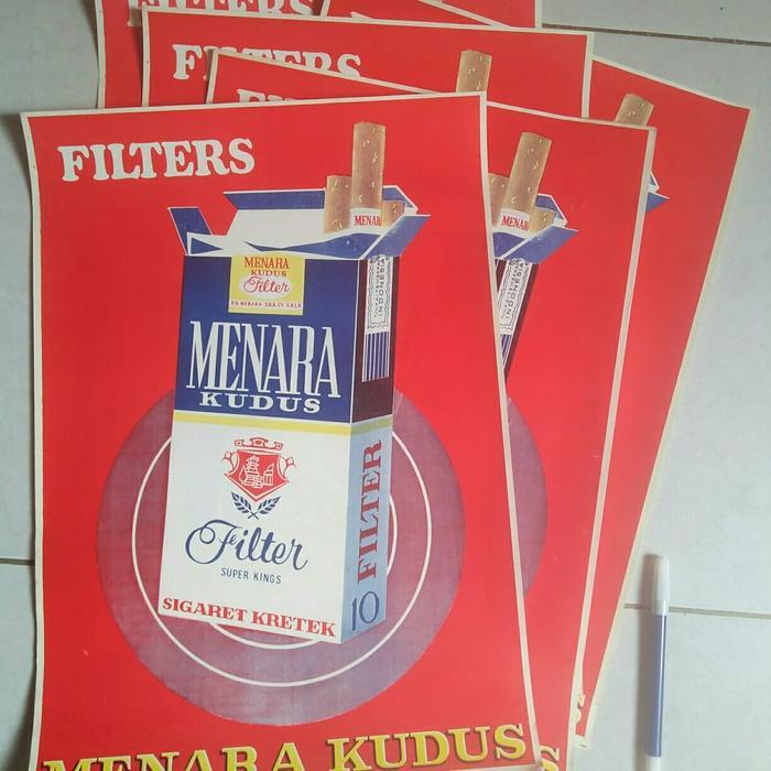 STOK TERBATAS Poster iklan rokok tua Menara Kudus