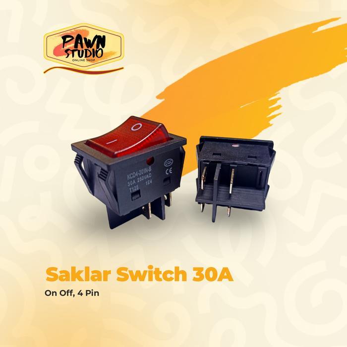 NEW Saklar Switch / Rocker Switch ON OFF 4 Pin 4 Kaki 4P 30A 30 Ampere