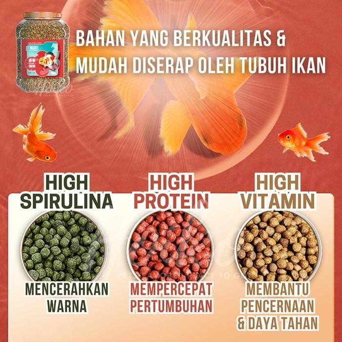 Terlaris Pelet Premium Ikan Mas Koki - Pakan Premium Ikan Mas Koki 1.5Mm & 3Mm