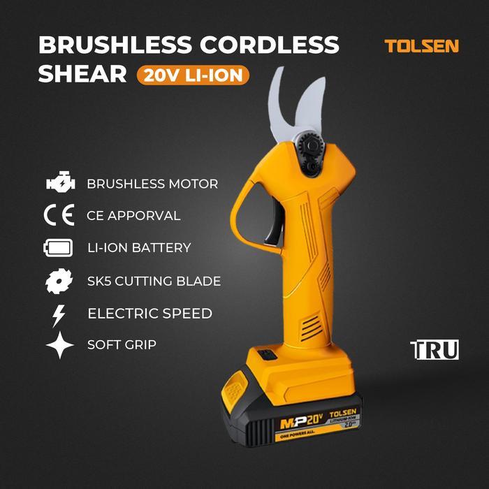 ` 20V Li-Ion Brushless Cordless Shear Gunting Taman Dahan Elektrik Gunting Dahan Listrik Gunting