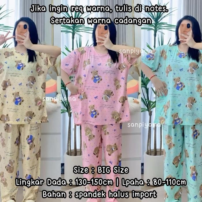 MURAH SP - SATUAN Setelan Baju Tidur CP Jumbo Import LD 130-150cm