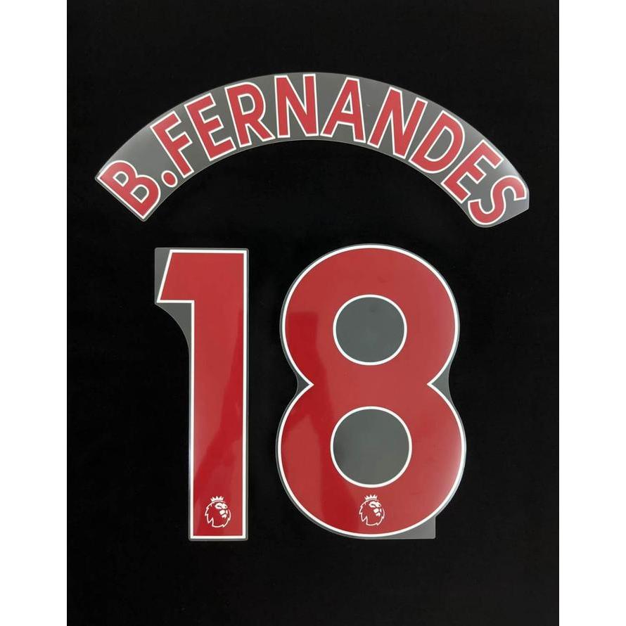 NEW NNS Avery 19-23 / RED = B.FERNANDES (18). Original Nameset for Jersey