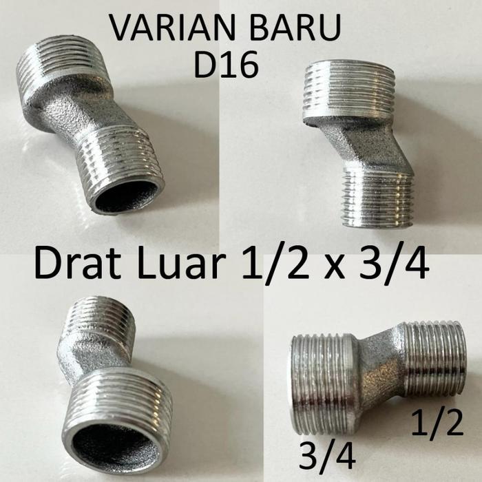 "New" Double Nepel T L Napple inch Sock Drat Luar Sok Sambungan Keran Air