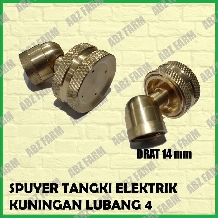 Nozel / spuyer tangki sprayer elektrik kuningan lubang 4