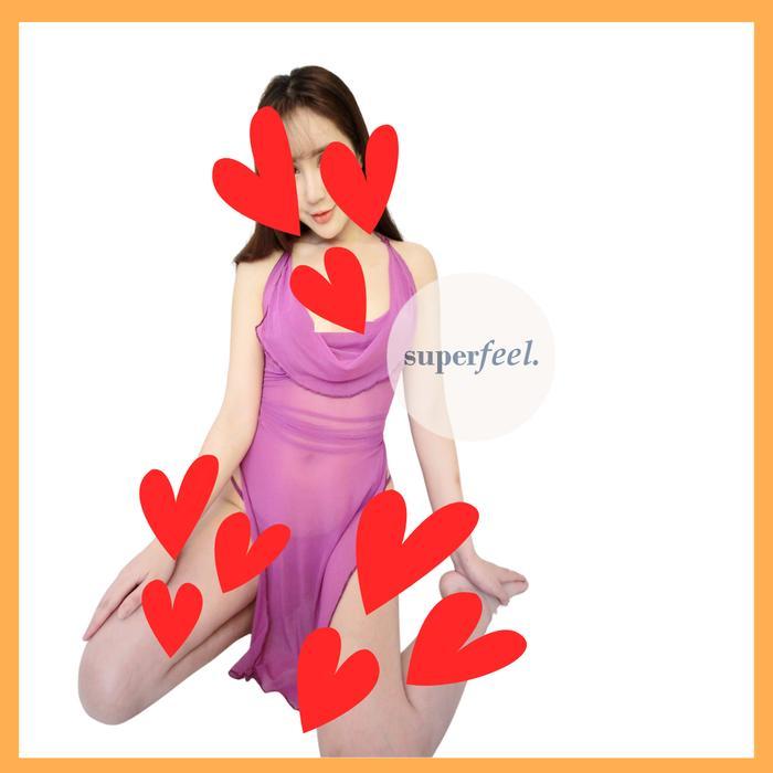 Setelan Linge Mesh Lace Semi Transparent Baju Wanita  FREE G String Murah Nyaman 568