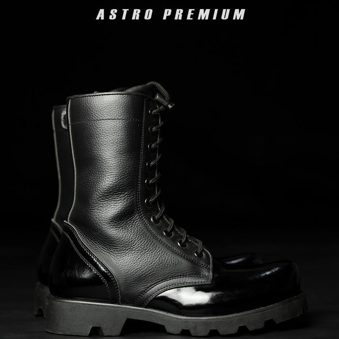 Army86 Sepatu Kulit Asli Original model Astro Premium TNI AD Polri Security Boots pira hitam