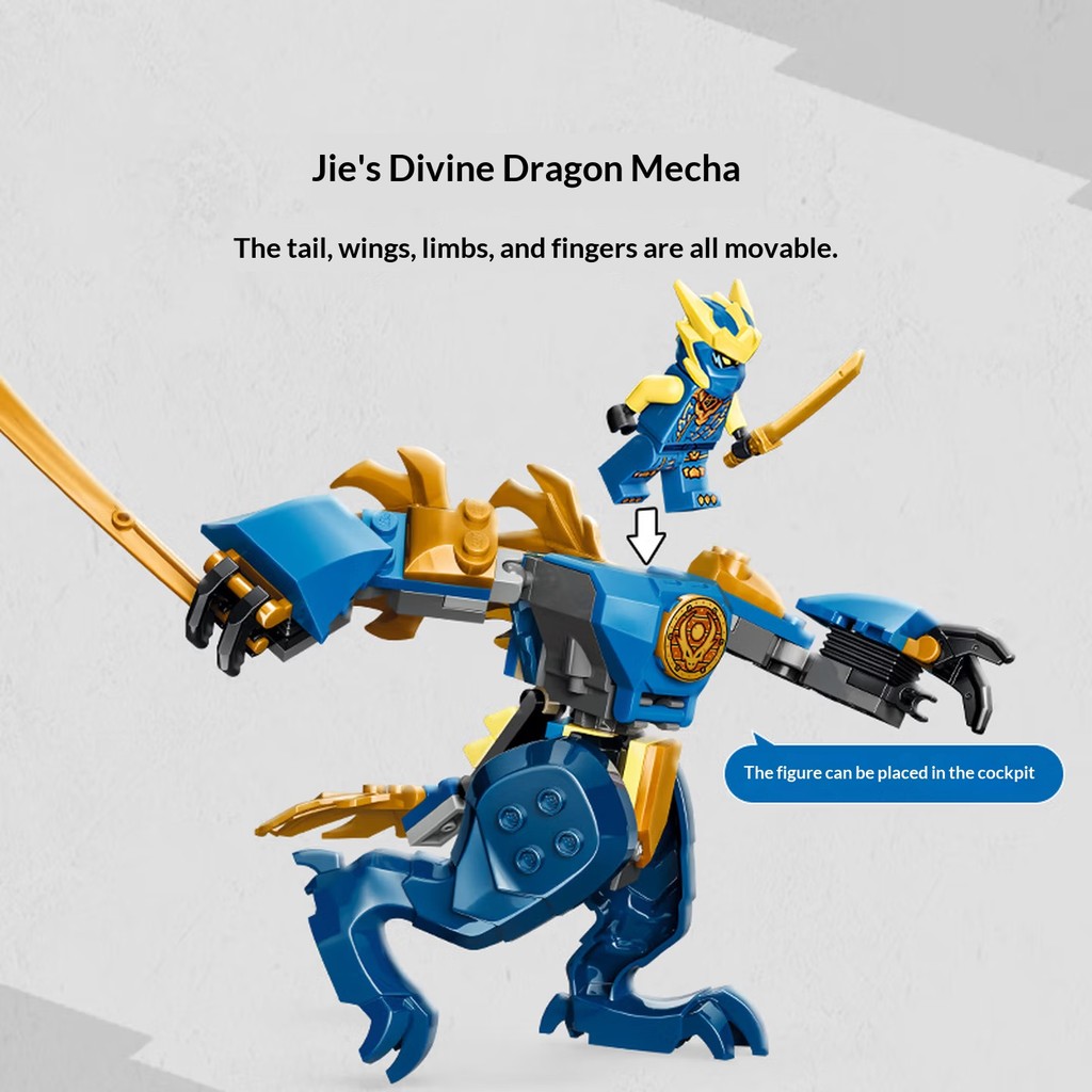 Lego Block Phantom Ninja Series 71853: Dragon Mech Battle for Boys and Girls, Children's Puzzle