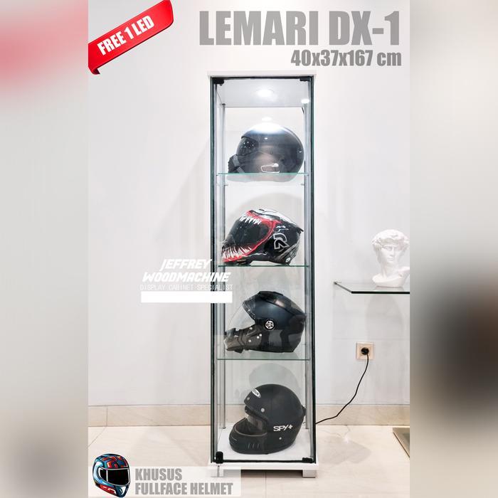 TEMPAT HELM RAK KACA MINIMALIS LEMARI PAJANGAN DISPLAY CABINET KOLEKSI