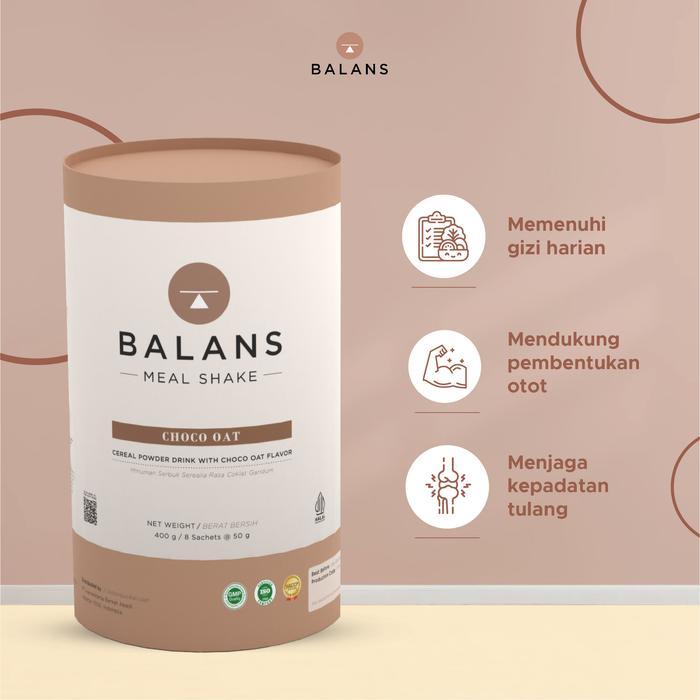 Balans Meal Shake Choco Oat Tube - 8 Sachet Tbk