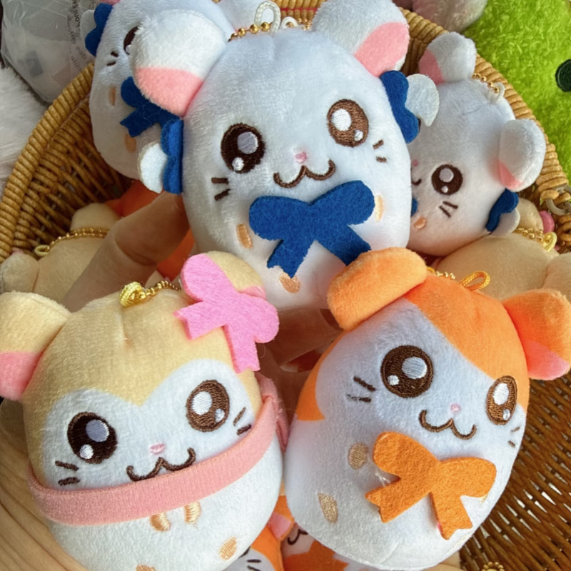 Anime Hamtaro Cartoon Egg Shaped Plush Toy Pp Cotton Filling Doll Decorative Backpack Pendant