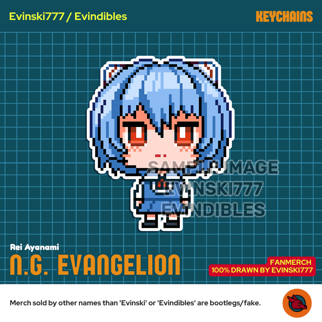 Keychain Gantungan Kunci Ganci - Rei Ayanami - Anime Manga Neon Genesis Evangelion