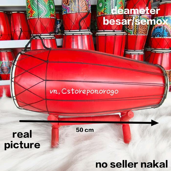 KENDANG MAINAN ANAK 50cm DEAMETER BESAR / KENDANG DANGDUT/ KENDANG PENTAS/ KETIPUNG/ BARONGAN / REOG