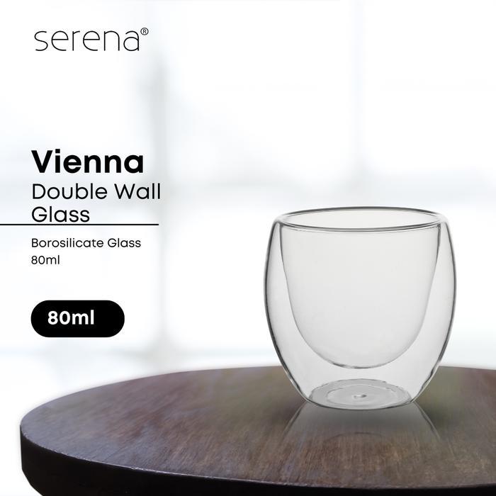 Ada Stok Gelas Double Wall Borosilicate Serena Vienna 80ml