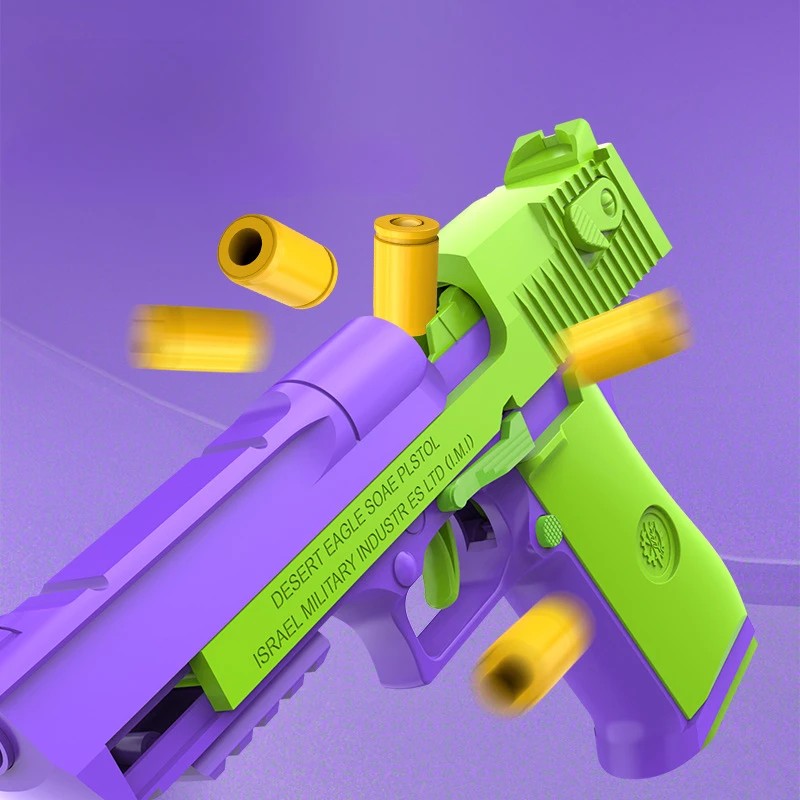 Radish Gun Decompression toys Desert Eagle 2011 Pistol 1911 Continuous Throwing Shell Empty Hanging