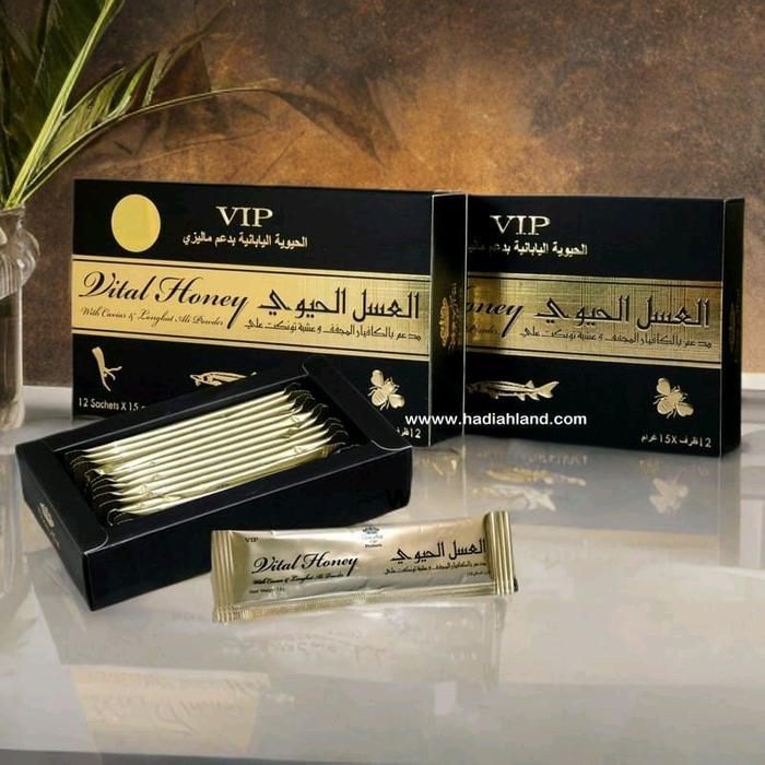 Madu Vital Honey Vip Original Madu Pria Asli Stamina 1 Box Isi 12 Sachet Diskon Sell