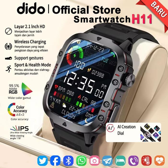 [Cod]Dido Jam Tangan Pintar Olahraga Tahan Air Panggilan Bluetooth Pria 420Mah Pemantauan Kesehatan