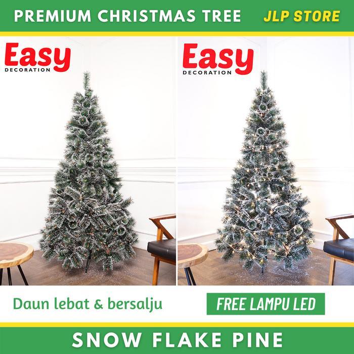 Pohon Natal 2 Meter 2Meter 7Ft SNOW FLAKE PINE CHRISTMAS TREE - Pohon & Lampu