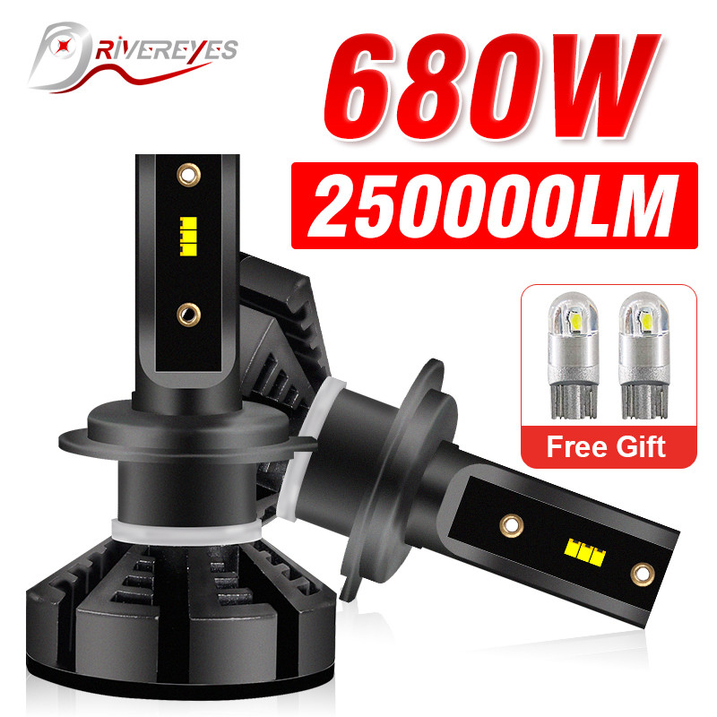 680W H4 H7 LED Car Headlight Bulb 250000LM ZES H8 H9 H11 9005 HB3