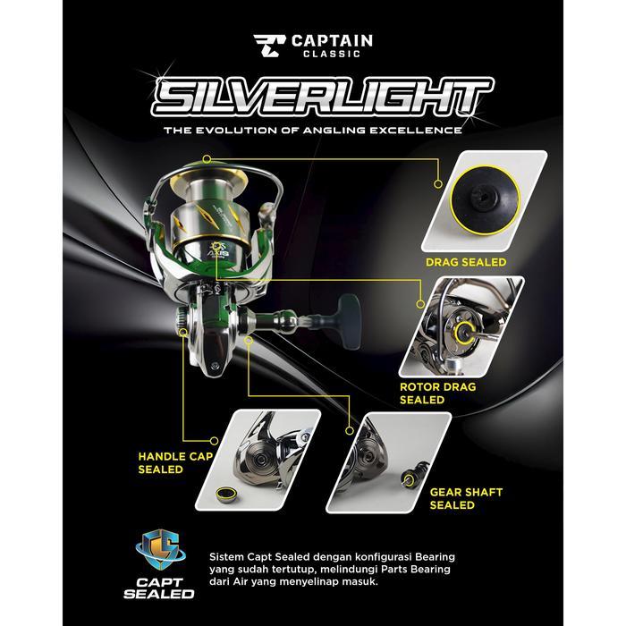 Ready Stok Reel Pancing CAPTAIN SILVERLIGHT 1500 - 4500 4+1 Seal Bearing Power Handle