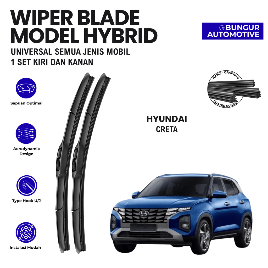 Wiper Hyundai Creta Hybrid Kaca Depan Mobil
