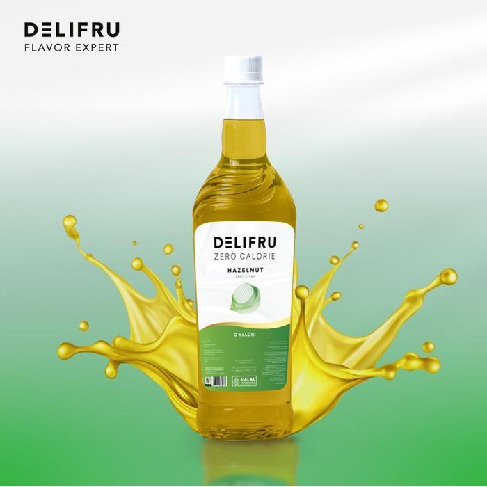 Delifru Zero Calorie Free Sugar Hazelnut Syrup 1 Liter - Sirup Bebas Gula 0 Kalori Hazelnut