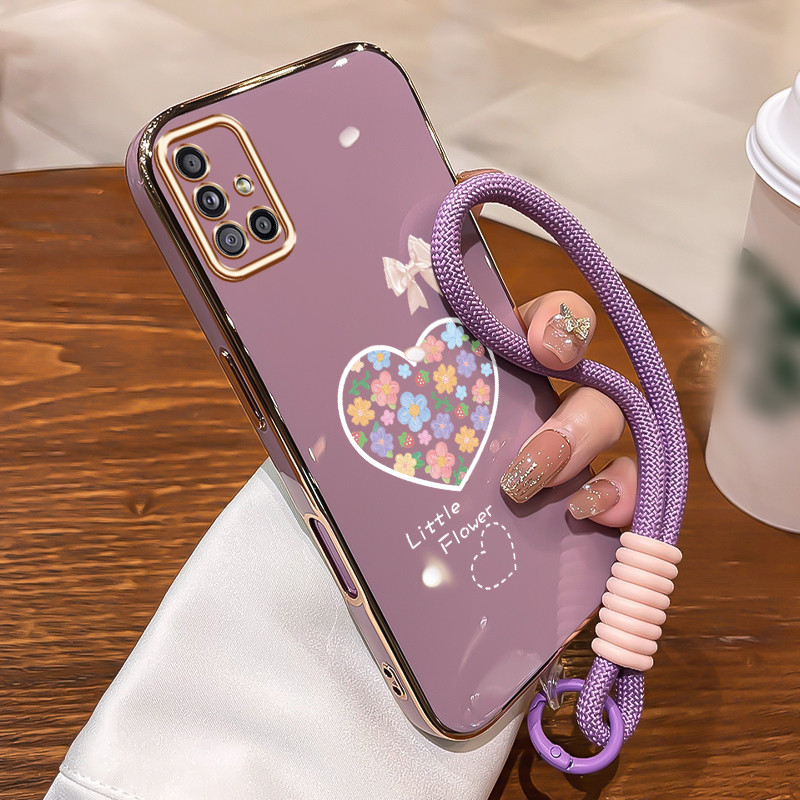Casing Untuk Samsung Galaxy A71 Case Casing pola jantung pelangi Kasing HP Kesing mewah Silikon Soft