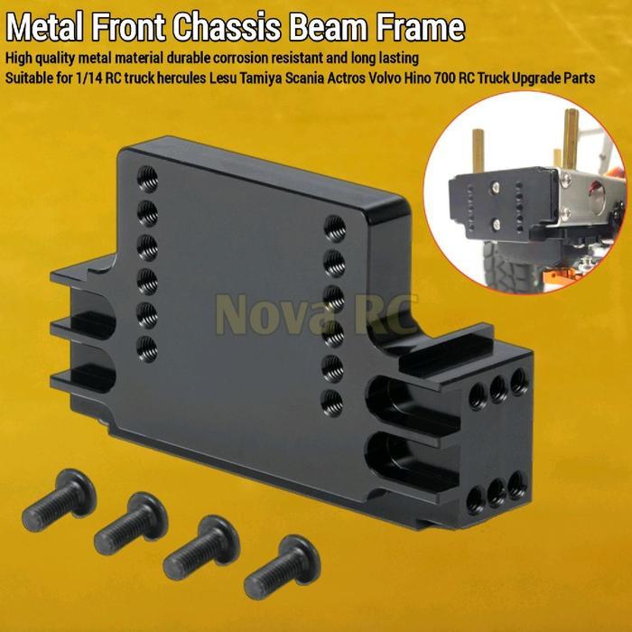 Head beam mount servo chassis depan untuk rc truk 1/14 tamiya lesu hercules scania actros volvo hino