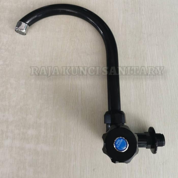 Kran Angsa Pvc Soligen Hitam/Kran Cuci Piring/Kran Dapur Soligen Hitam