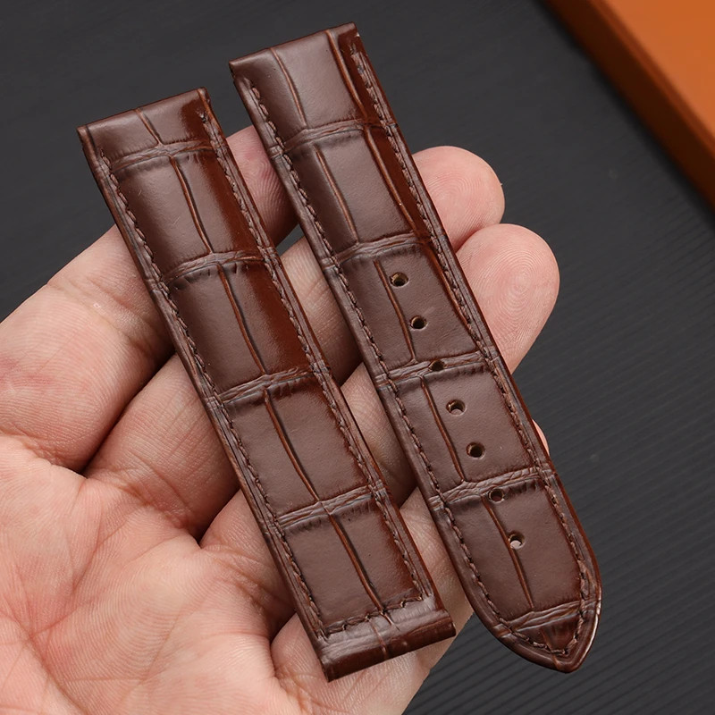 Genuine Leather Strap for Omega Seamaster Speedmaster Folding Buckle Bracelet Waterproof Calfskin