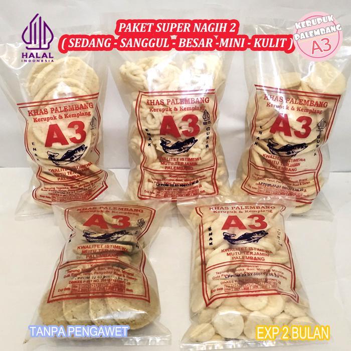 BIGSALE PAKET KERUPUK 5 BUNGKUS SUPER NAGIH A3 PALEMBANG