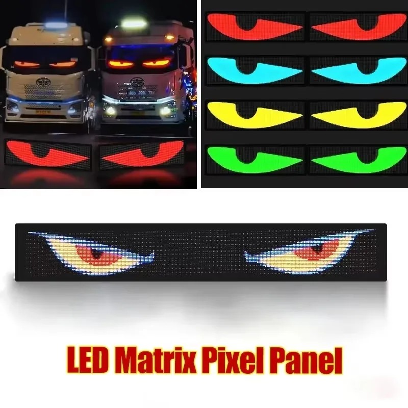 Car LED Matrix Pixel Panel DIY RGB Lighting Graffiti Scrolling Text Board Windshield Advertising