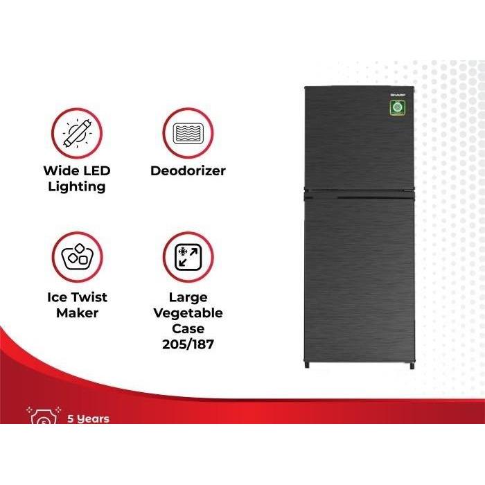 Sharp Kulkas 2 Pintu SJ-236MN-HS SJ236MNHS Kirei Series