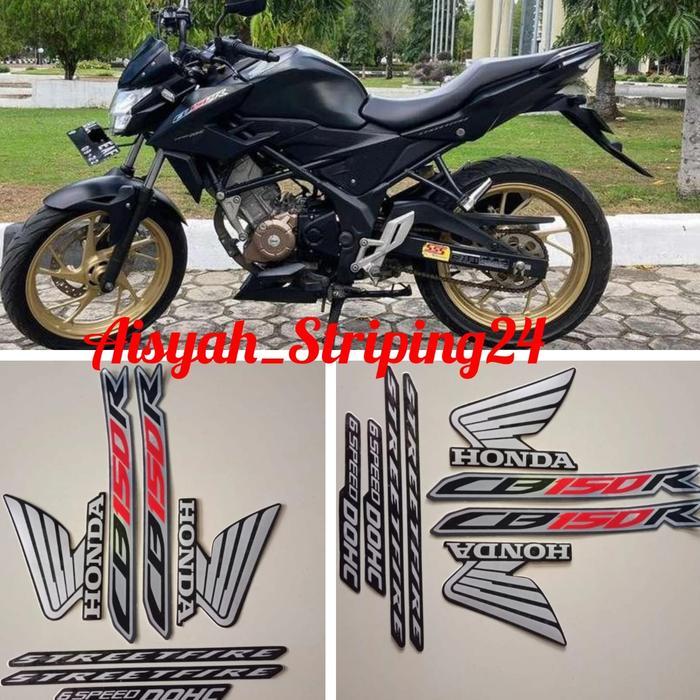 Stiker Striping Full Set Lis Body Motor Honda CB 150R 2017-2018 Hitam Doff Standar - Motorcycle