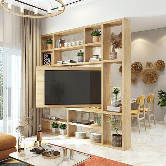 Partisi Ruangan Dinding - Rotating TV Wall Partition Furniture - Rotating (Berputar)