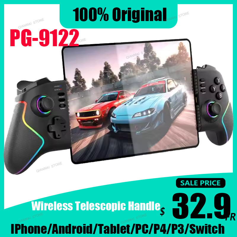 PG-9122 Game Console Stretching Controller for IPhone/Android/Tablet/PC/P4/P3/Switch Colorful RGB