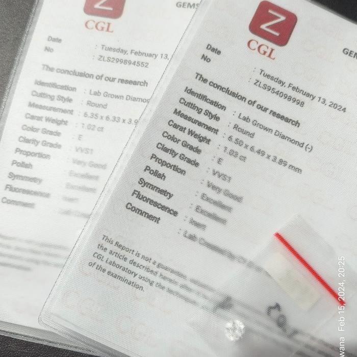 Berlian Lab Grown 1 Karat E VVS2 Bersertifikat GIA IGI CGL untuk Perhiasan