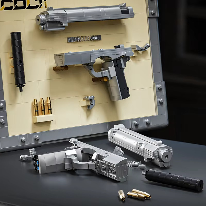 Mechanical Revolver Model Building Blocks: Colt & Western Pistol Kits, Detailed Assembly Project for