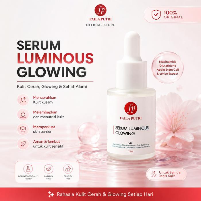 Faila Putri Luminous Serum Pencerah Wajah dengan Niacinamide dan Ekstrak Apel 15 ml Luminous Glowing