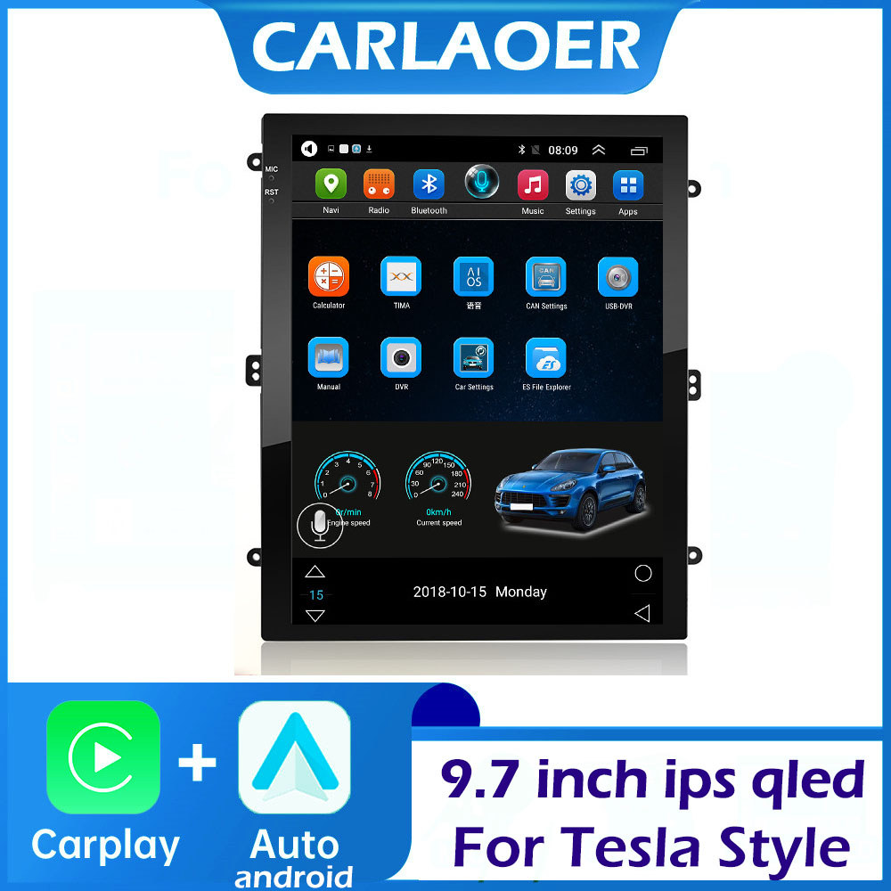 CARLAOER 9.7 inch Tesla style Carplay android auto Car Android 2 Din